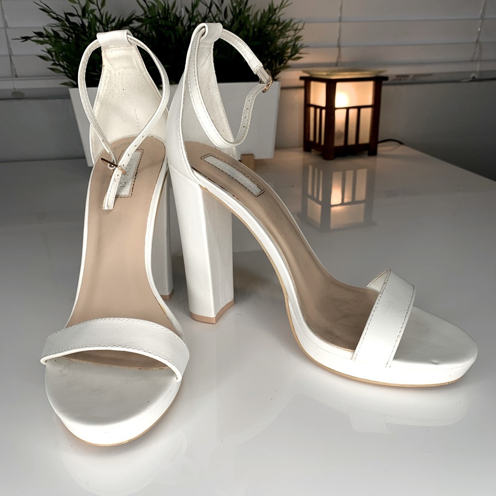 White open toe  platform heel